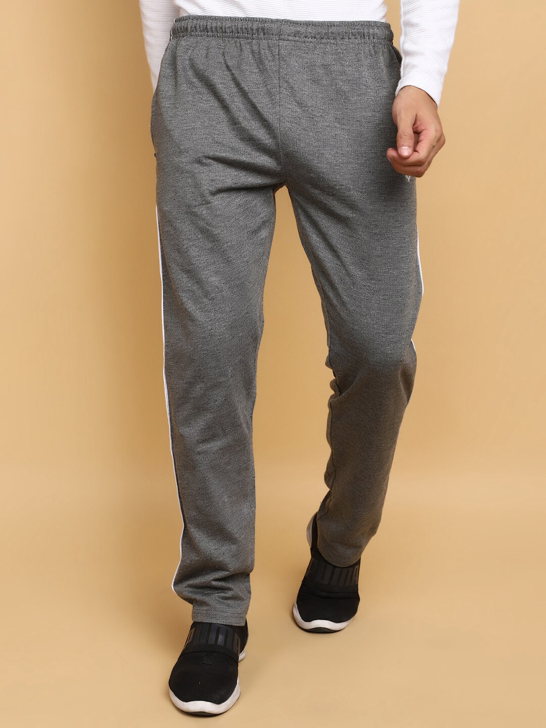 

V-Mart Men Cotton Track Pants, Grey