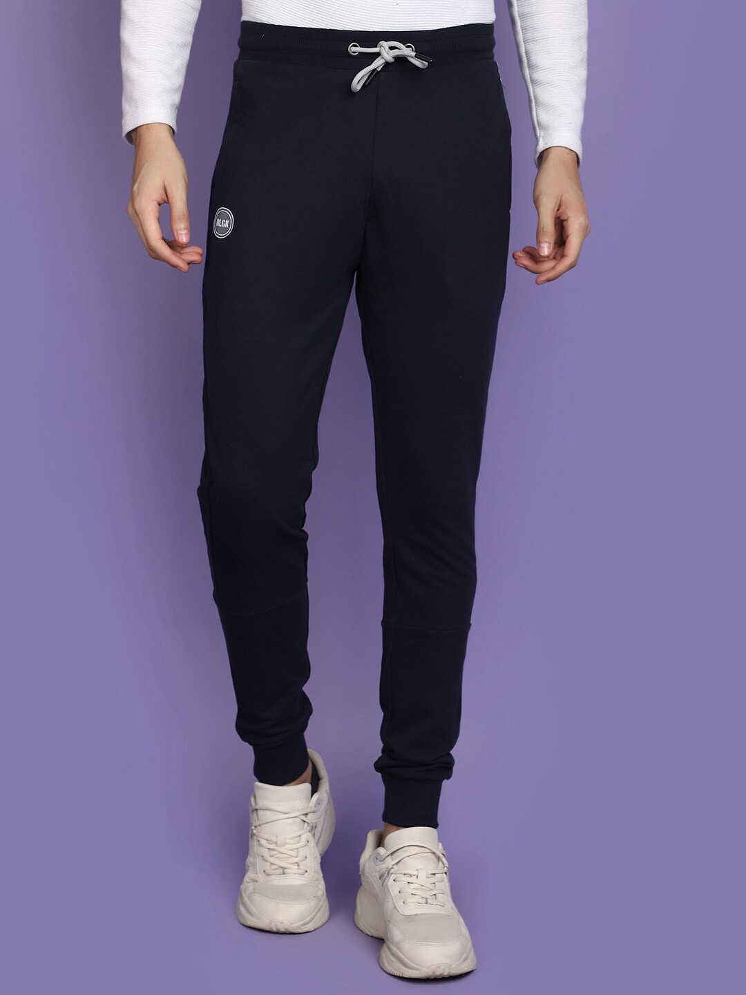 

V-Mart Men Colourblocked Cotton Joggers, Blue