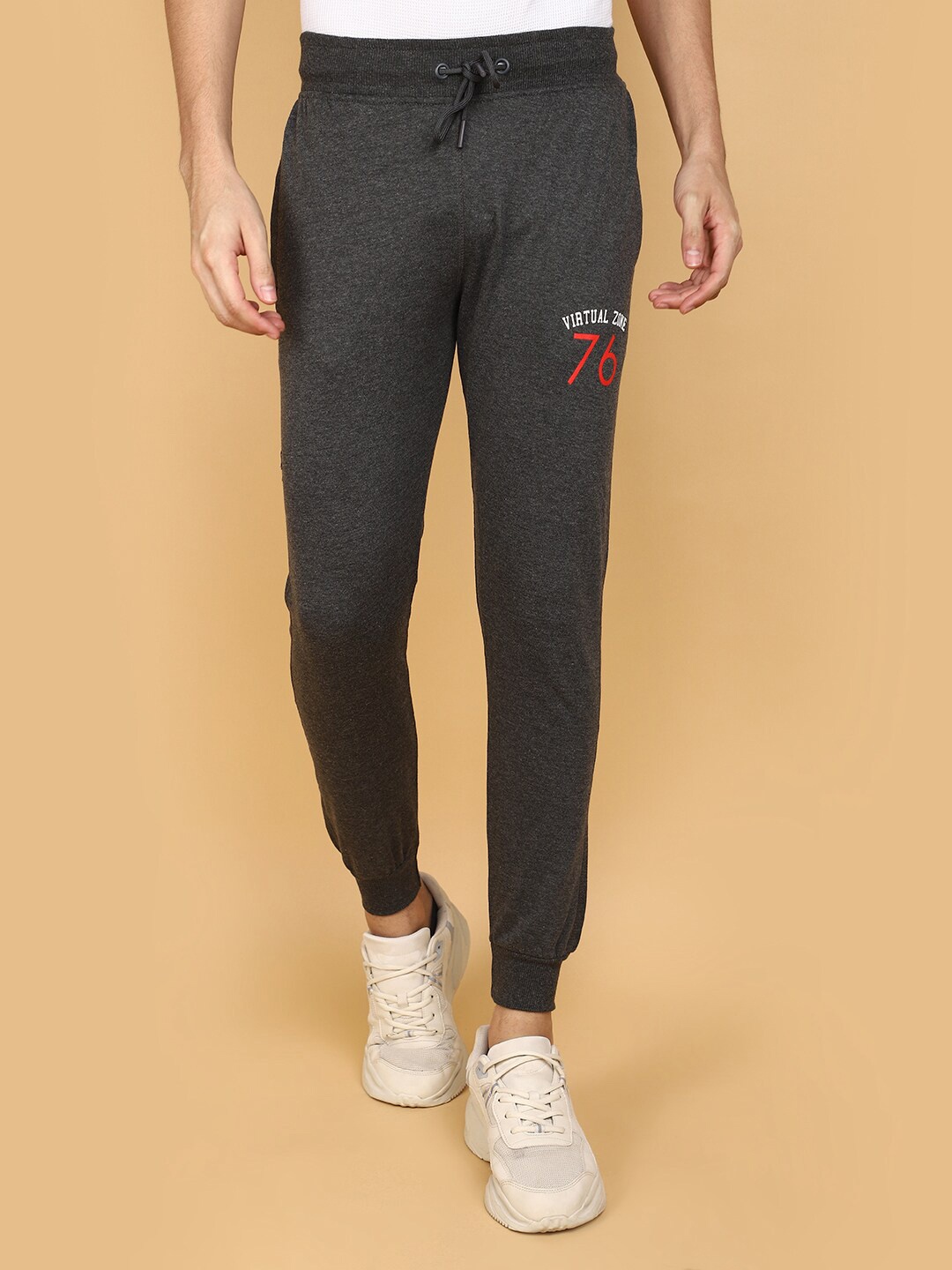 

V-Mart Men Mid-Rise Cotton Joggers, Grey