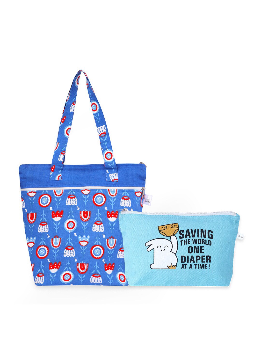 

SuperBottoms Graphic Printed Shopper Tote Bag, Blue