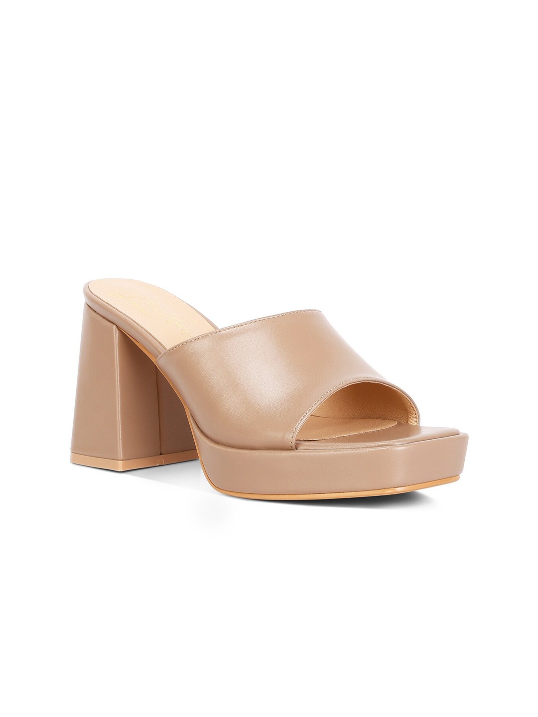 

London Rag Open Toe Block Heels, Taupe