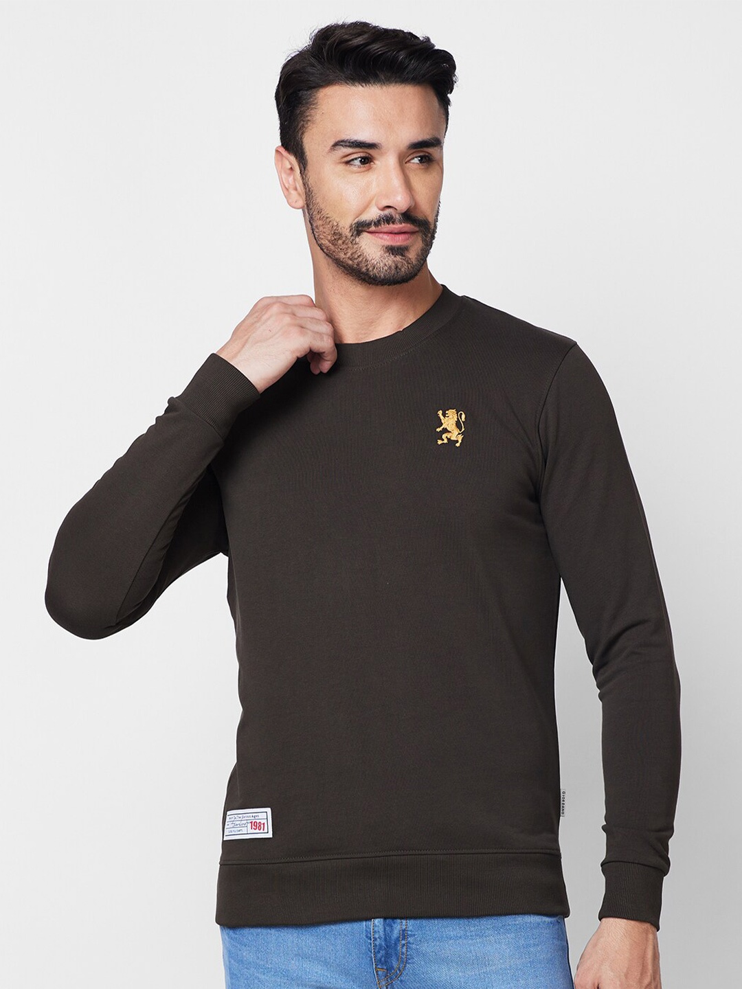 

GIORDANO Round Neck Pullover Sweatshirt, Olive
