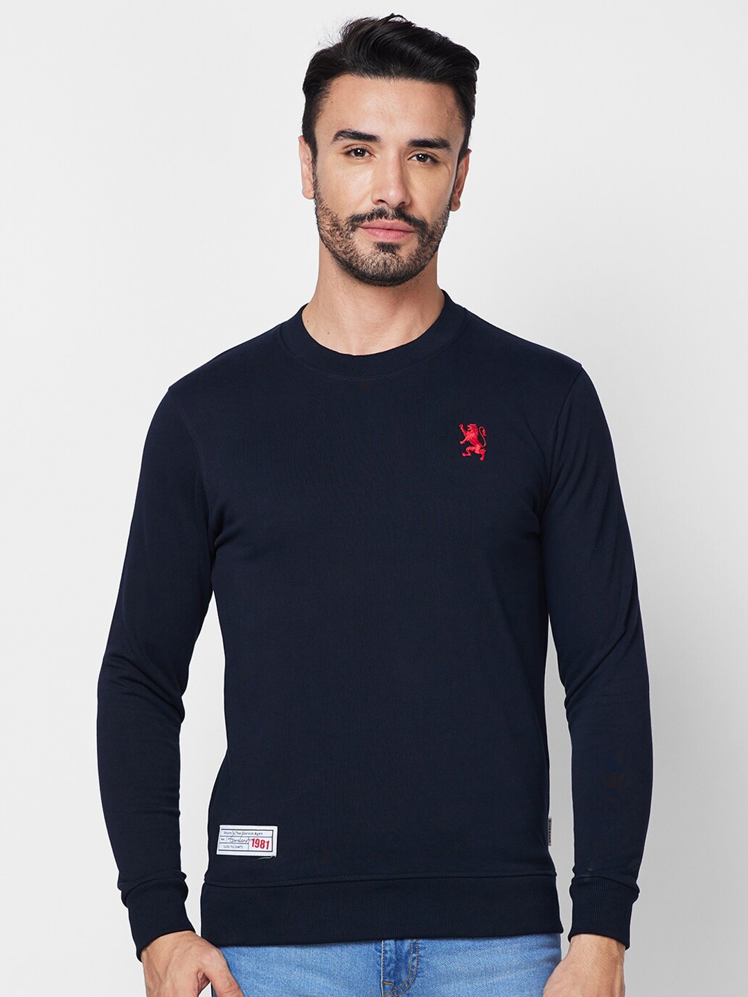 

GIORDANO Round Neck Pullover Sweatshirt, Black