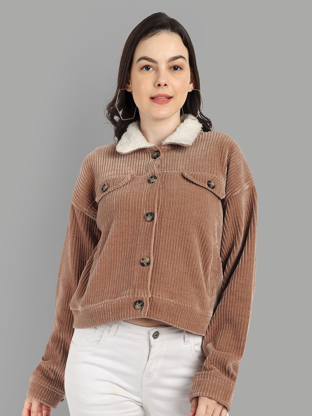 

The Roadster Lifestyle Co. Spread Collar Corduroy Tailored Jacket, Beige