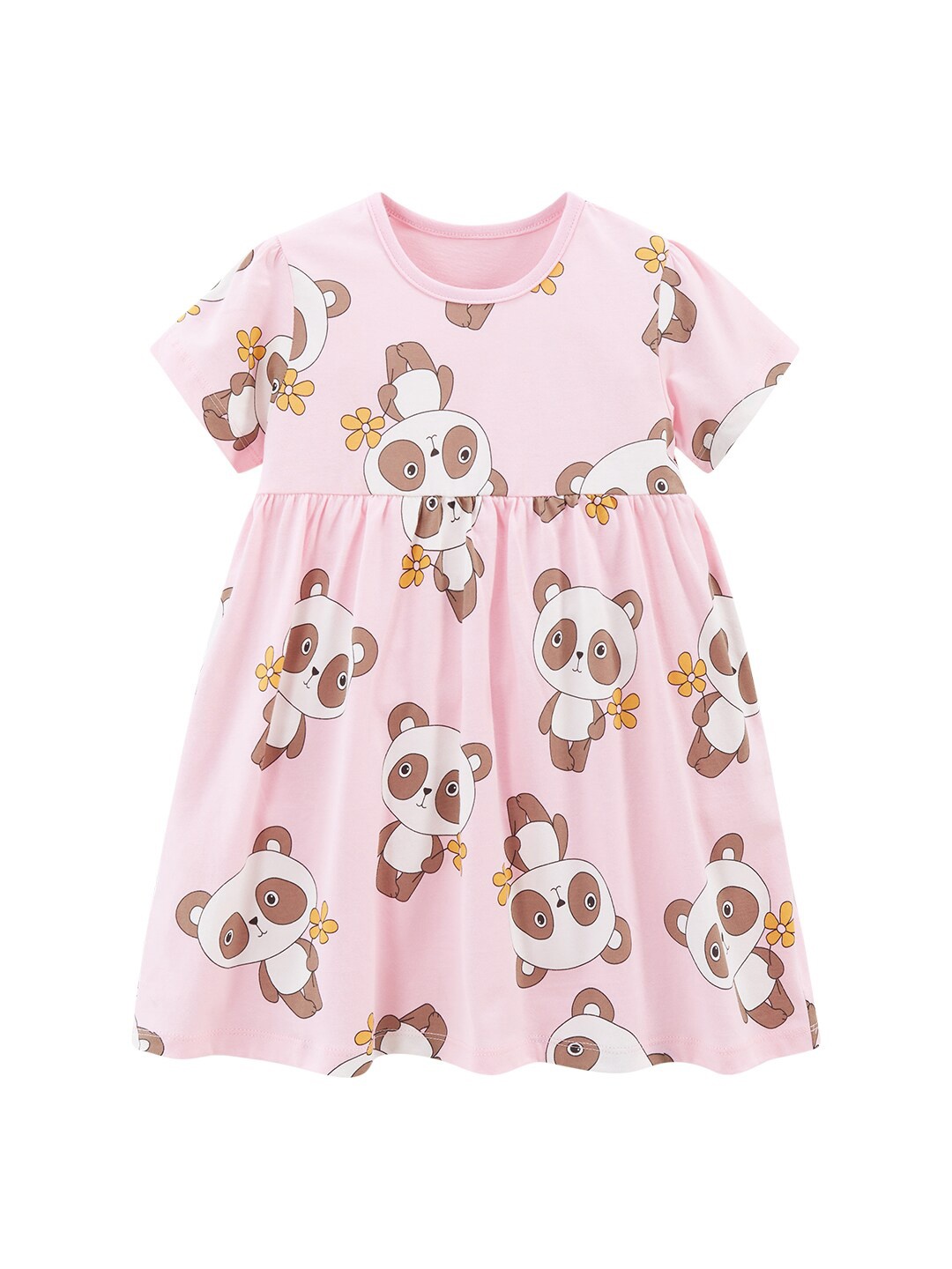 

StyleCast Animal Print Round Neck Cotton A-Line Dress, Pink