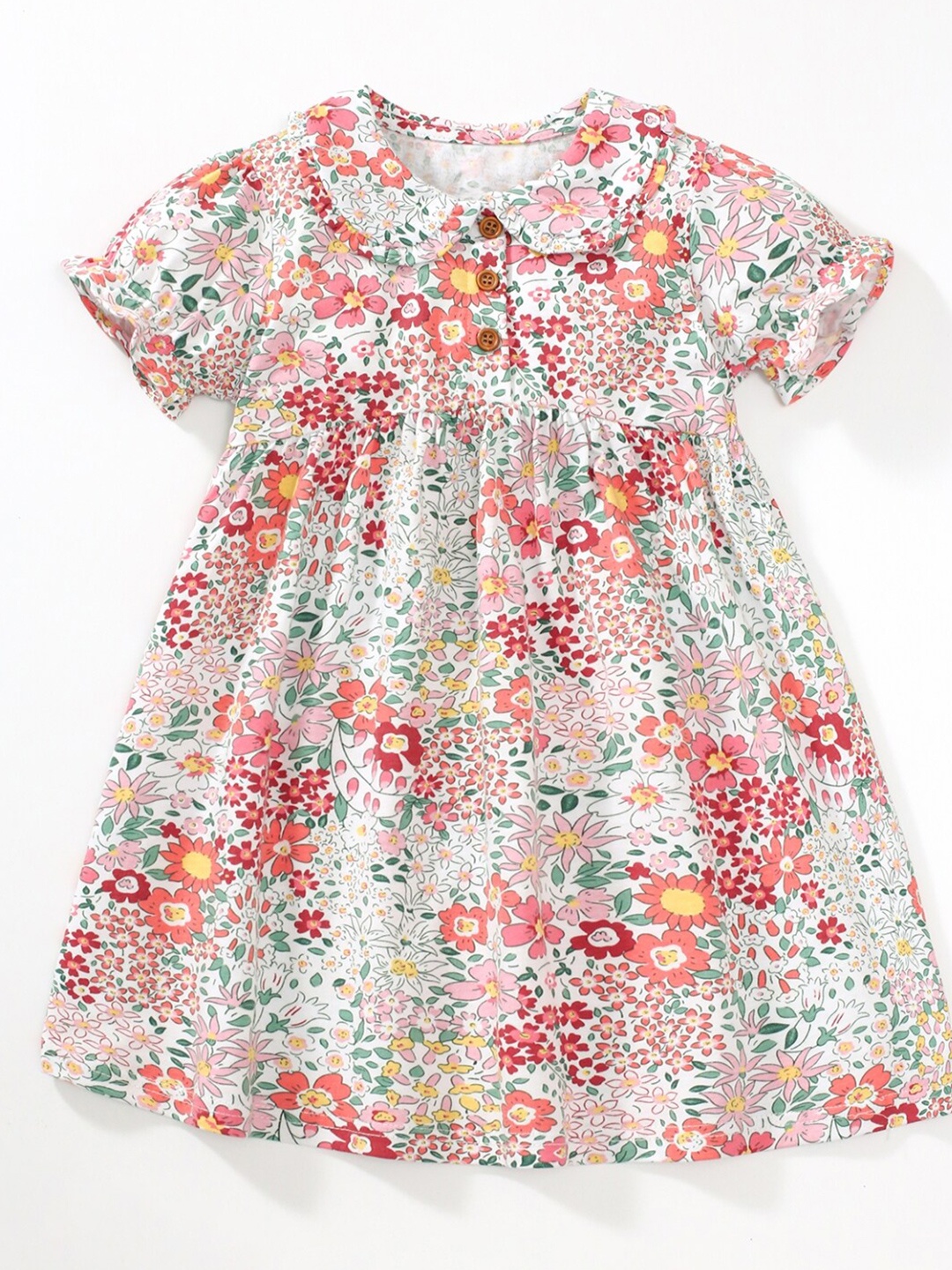 

StyleCast Floral Print Round Neck Cotton A-Line Dress, Multi