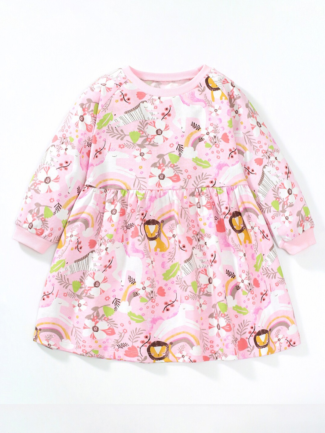 

StyleCast Girls Pink & White Floral Printed Cotton A-Line Dress