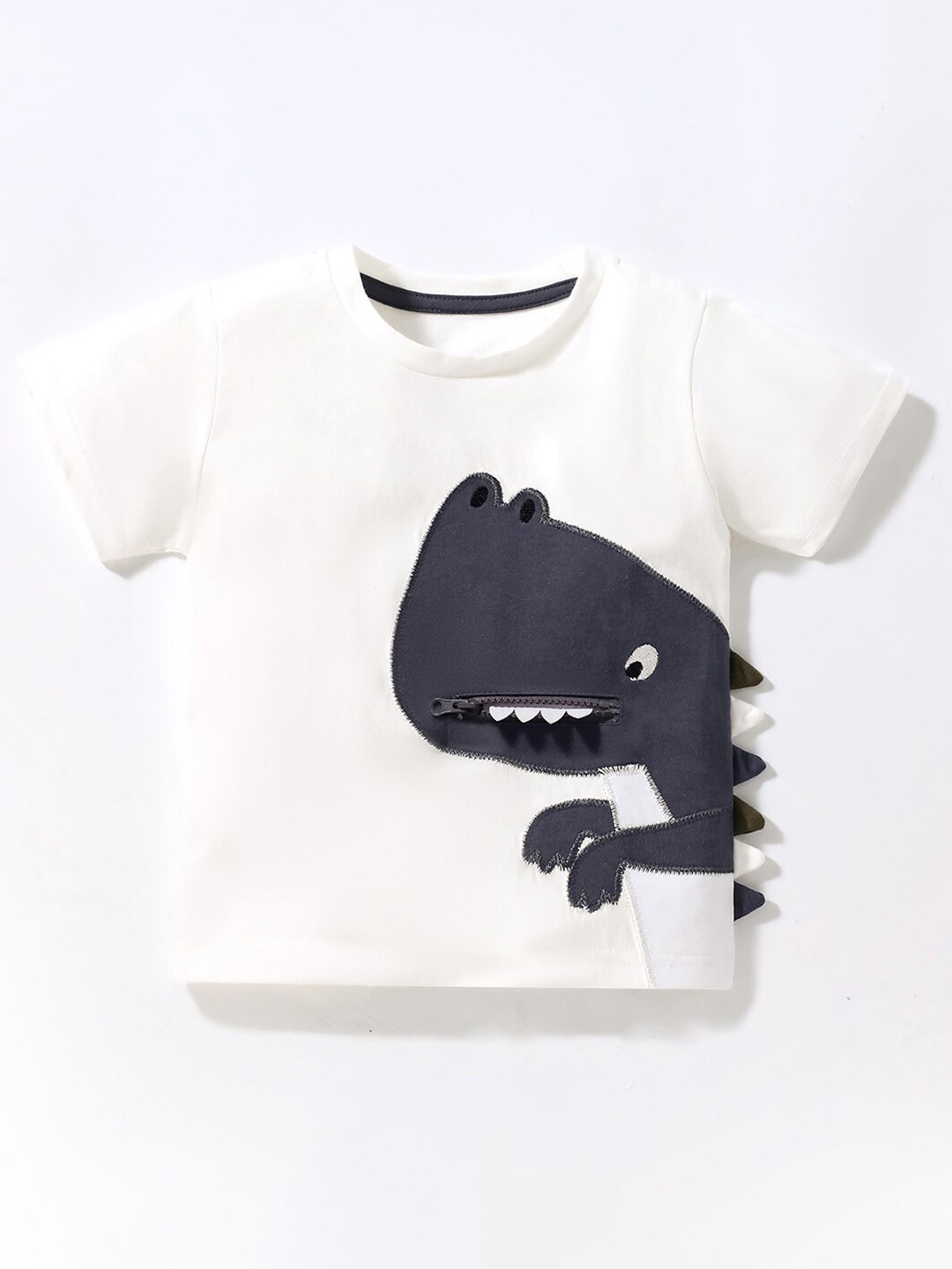 

StyleCast Girls White Applique Work Pure Cotton T-shirt