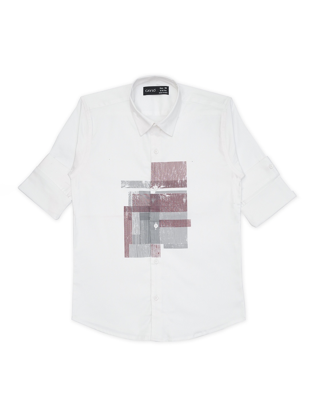 

CAVIO Boys Standard Opaque Casual Shirt, White