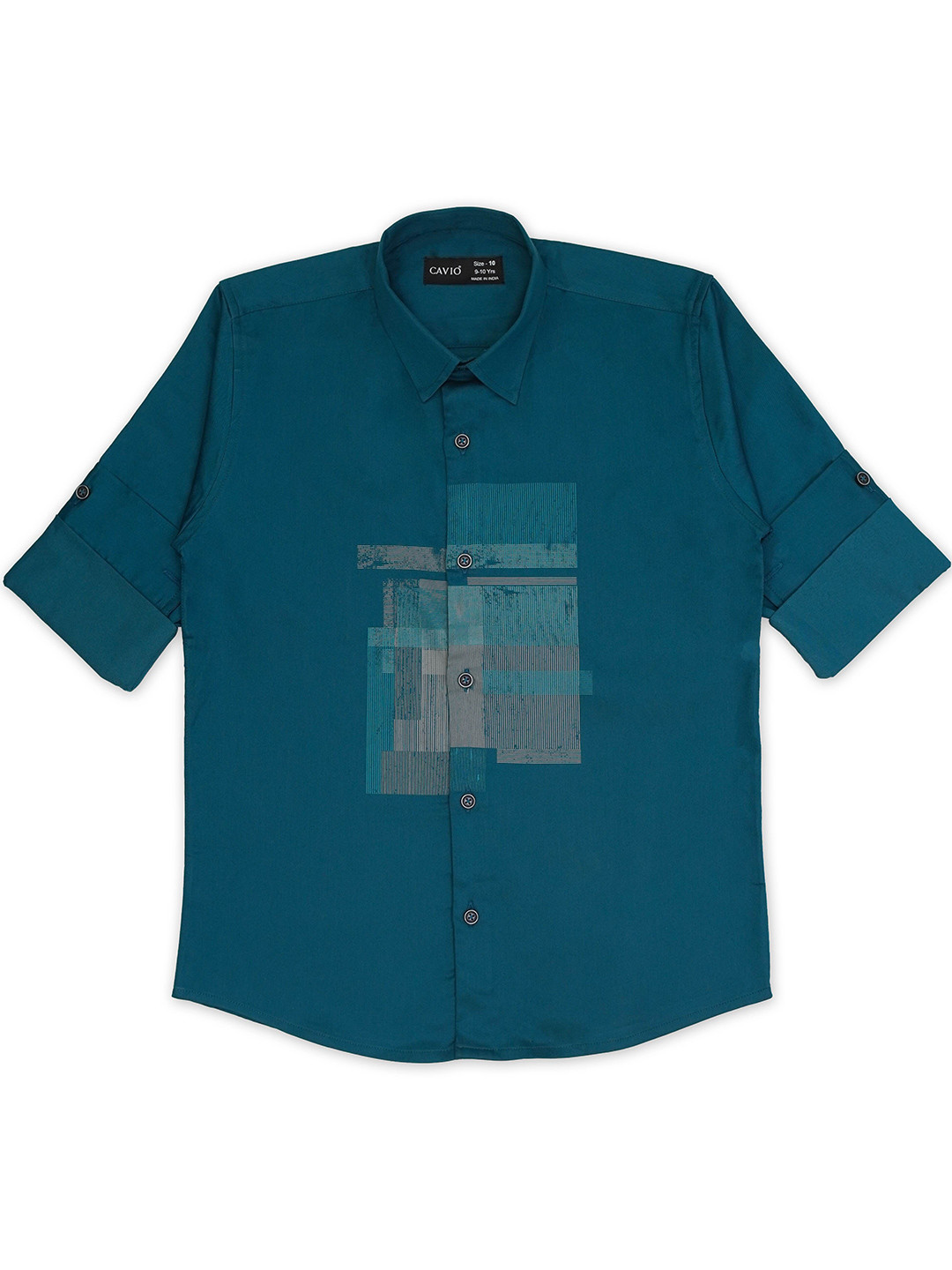 

CAVIO Boys Standard Cotton Spread Collar Opaque Regular Fit Casual Shirt, Blue