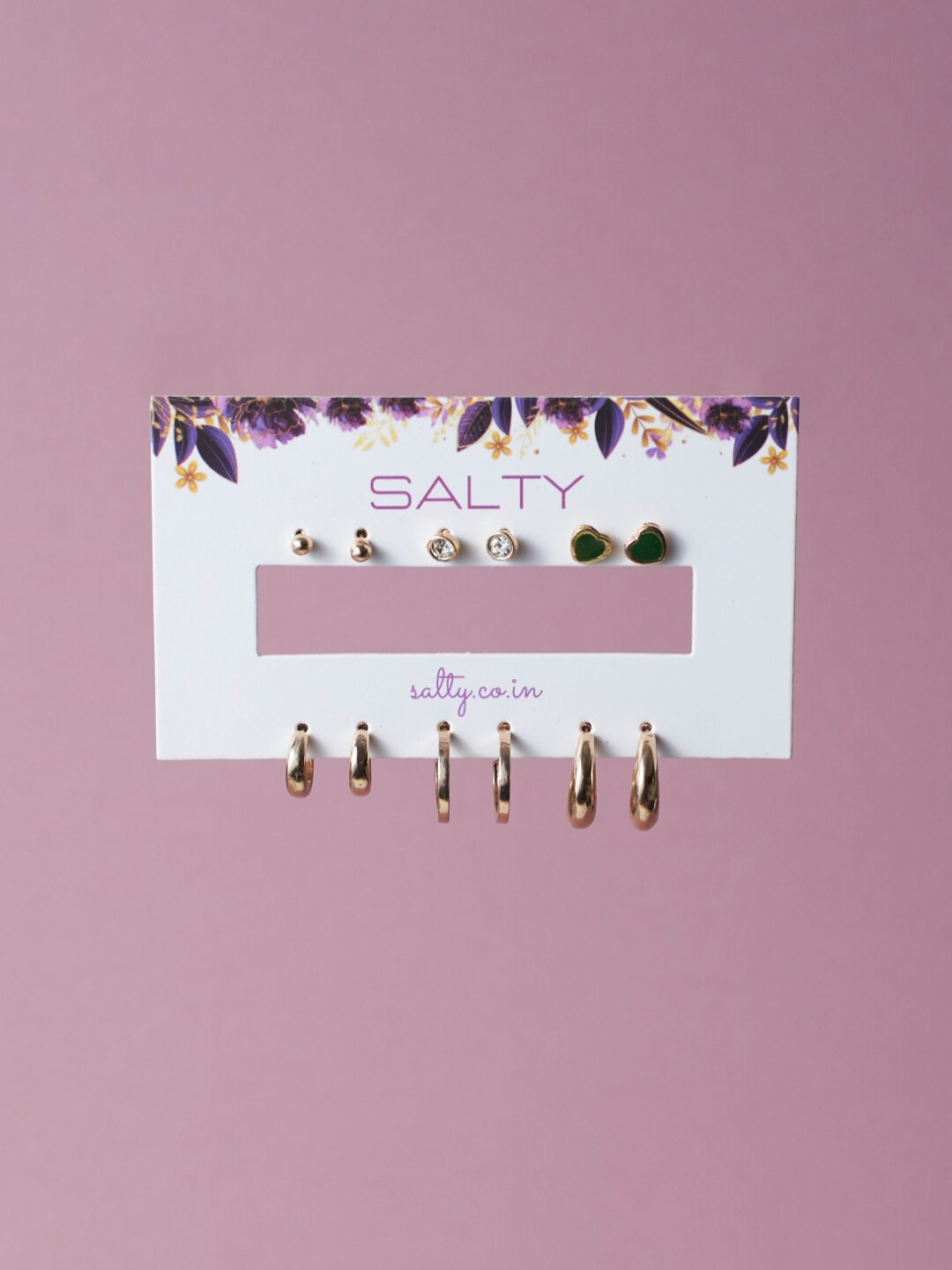 

SALTY Set Of 6 Hoop Earrings, Gold