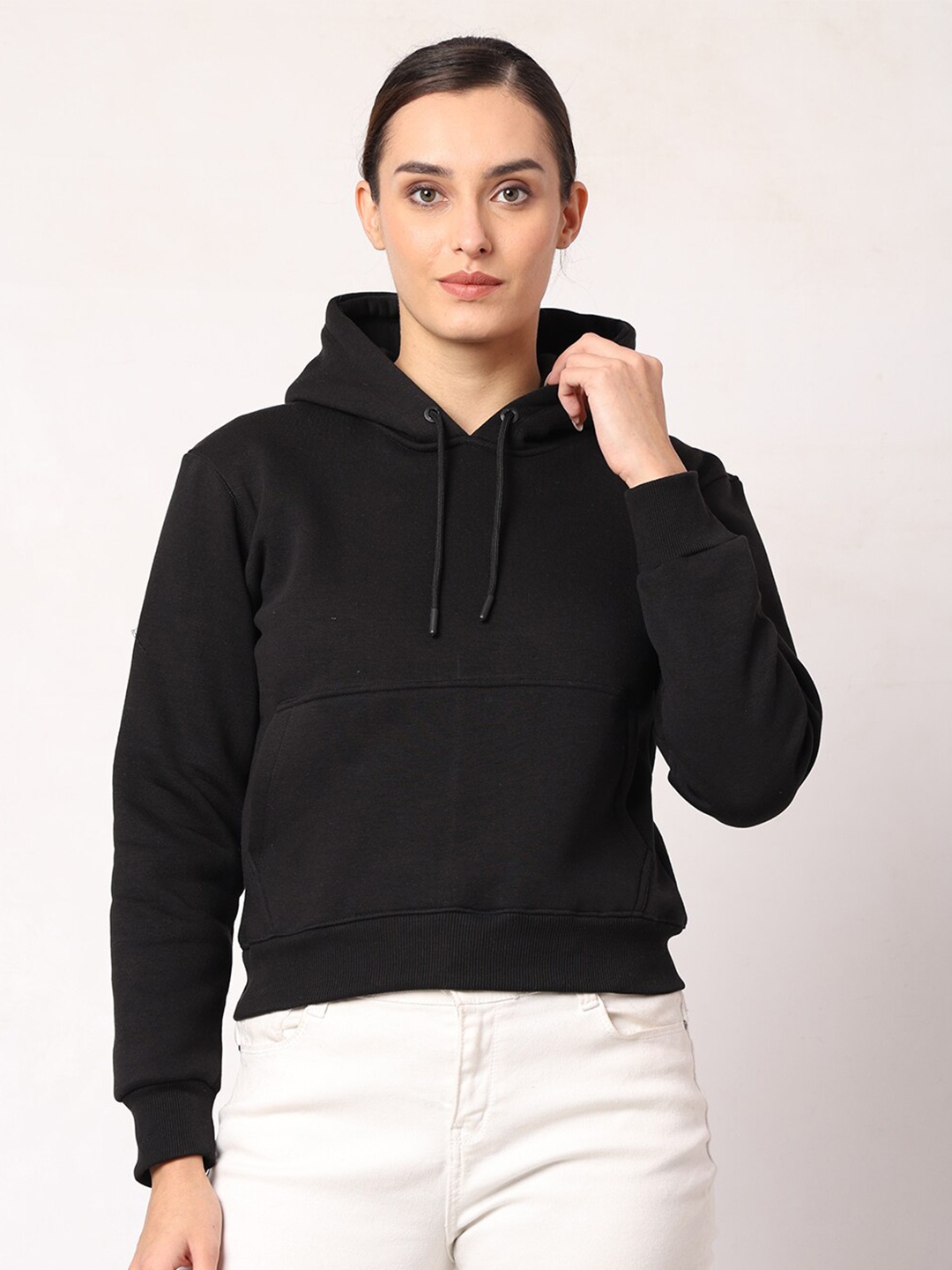 

CL SPORT Hooded Fleece Pullover Sweatshirt, Black