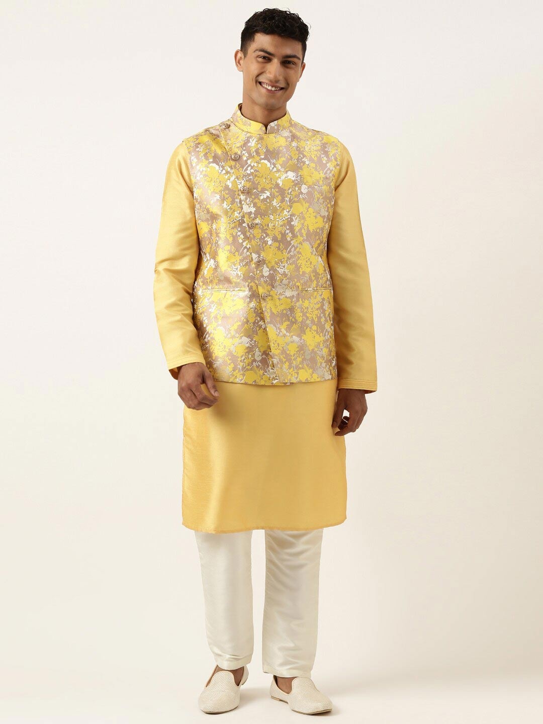 

TheEthnic.Co Printed Nehru Jackets, Brown