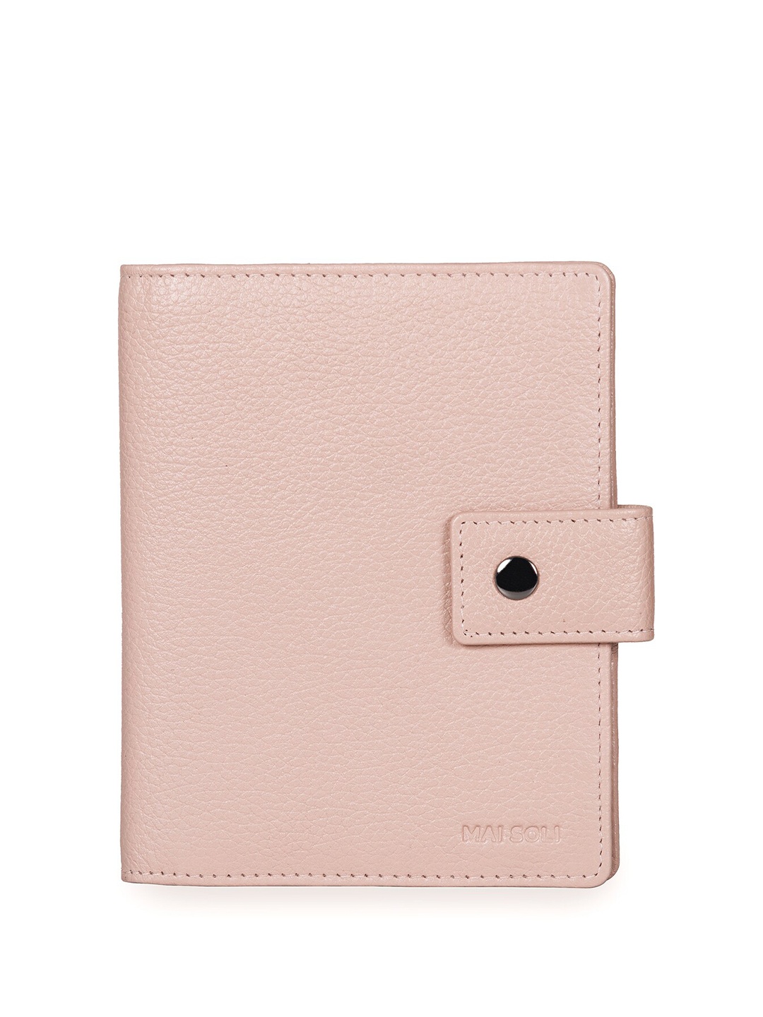 

MAI SOLI Unisex Textured Genuine Leather Nomad Travel Wallet, Pink