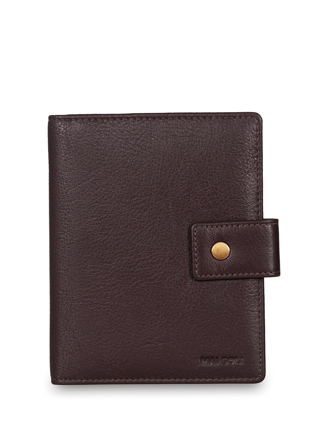 

MAI SOLI Unisex Textured Genuine Leather Nomad Travel Wallet, Brown