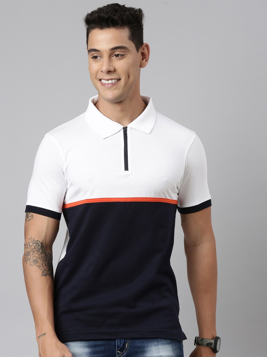 DIXCY SCOTT Printed Short Sleeves Regular Fit Tshirt, White