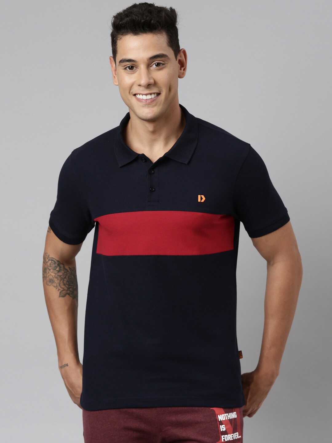 

DIXCY SCOTT Colourblocked Short Sleeves Regular Fit Tshirt, Blue