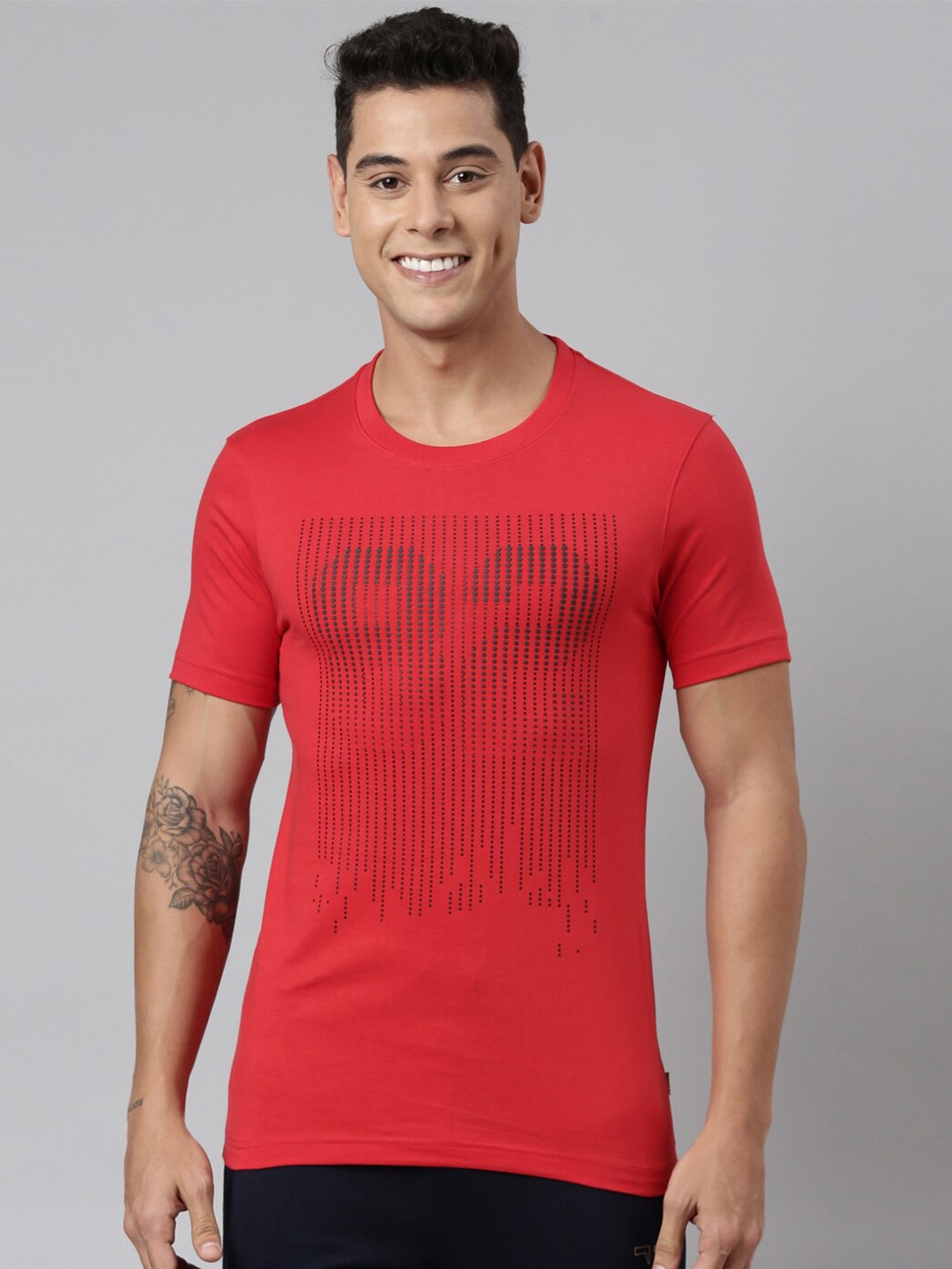 

DIXCY SCOTT Typography Printed Round Neck T-shirt, Red