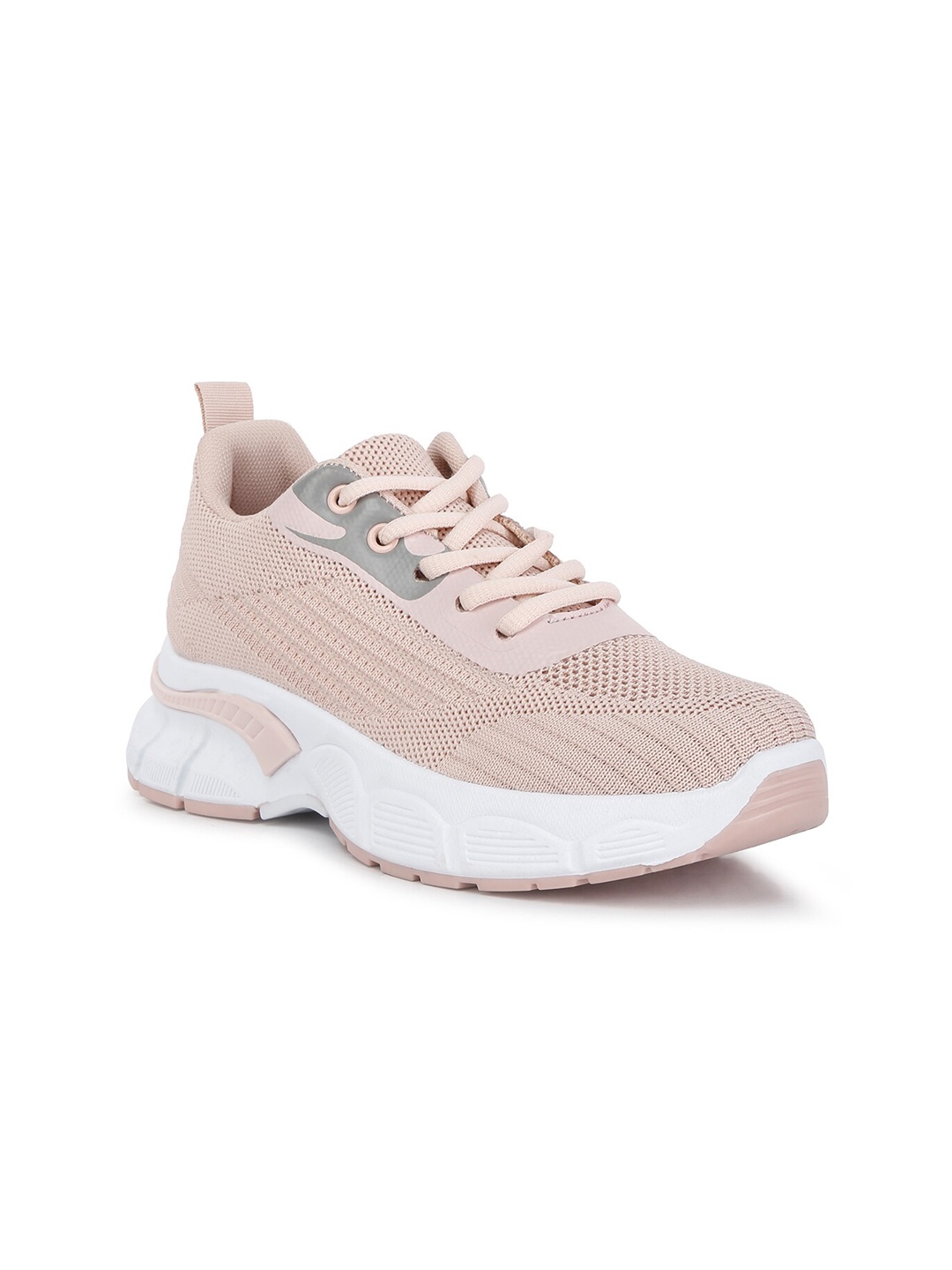 

London Rag Women Textured Lug Sole Lace Up Sneakers, Pink