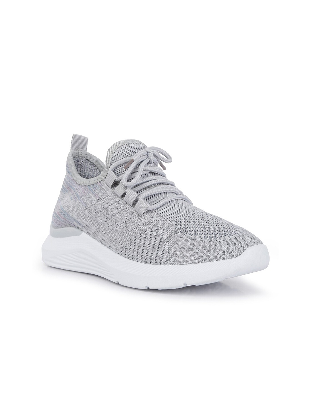 

London Rag Women Textured Lace Up Sneakers, Grey