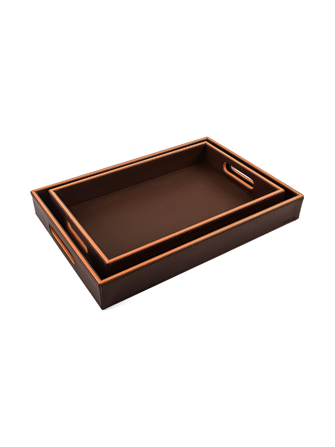 

ICHKAN 2 Pieces Brown Rectangle Trays