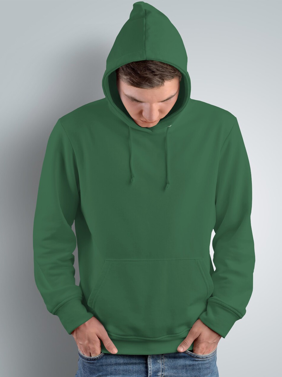 

Crazymonk Unisex Hooded Cotton Sweatshirt, Green