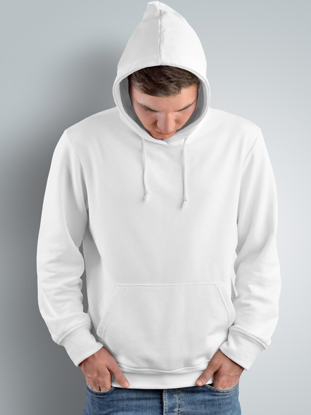 

Crazymonk Unisex Hooded Cotton Sweatshirt, White