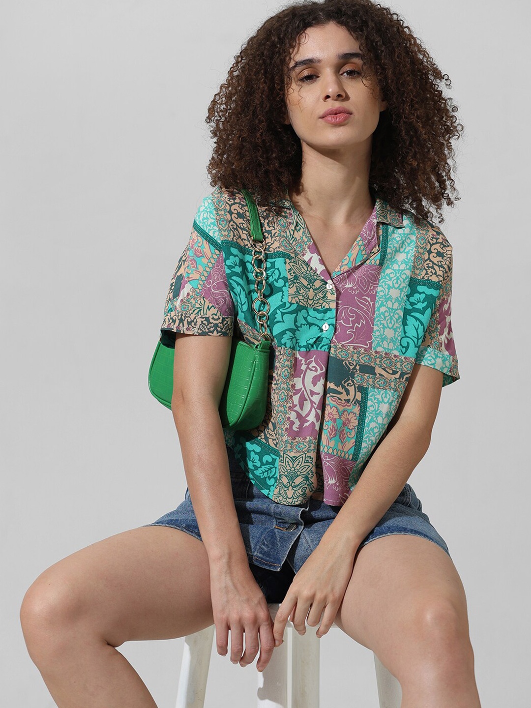 

ONLY Printed Casual Shirt, Green