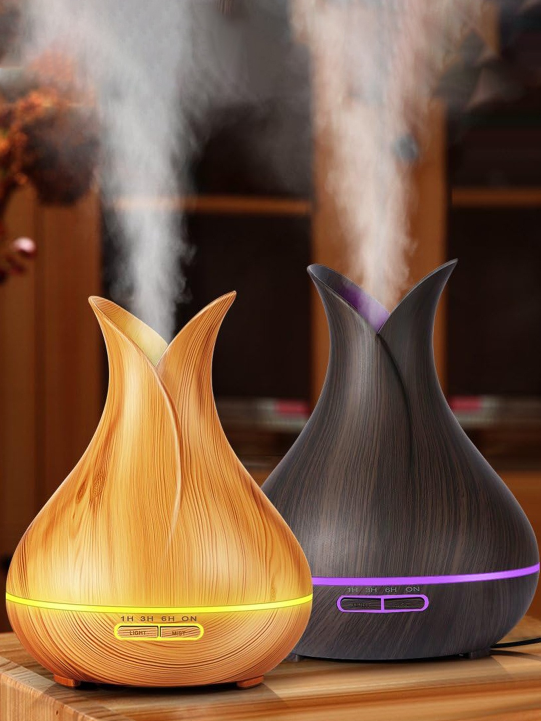 

ROSENPARQUE Brown Ultrasonic Humidifier Remote Controlled Aroma Oil Diffusers