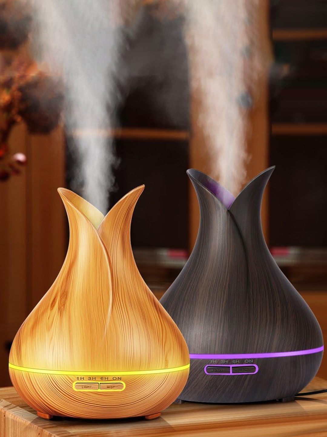 

ROSENPARQUE Brown Electric Aroma Oil Diffuser With Peppermint Oil 550 ml