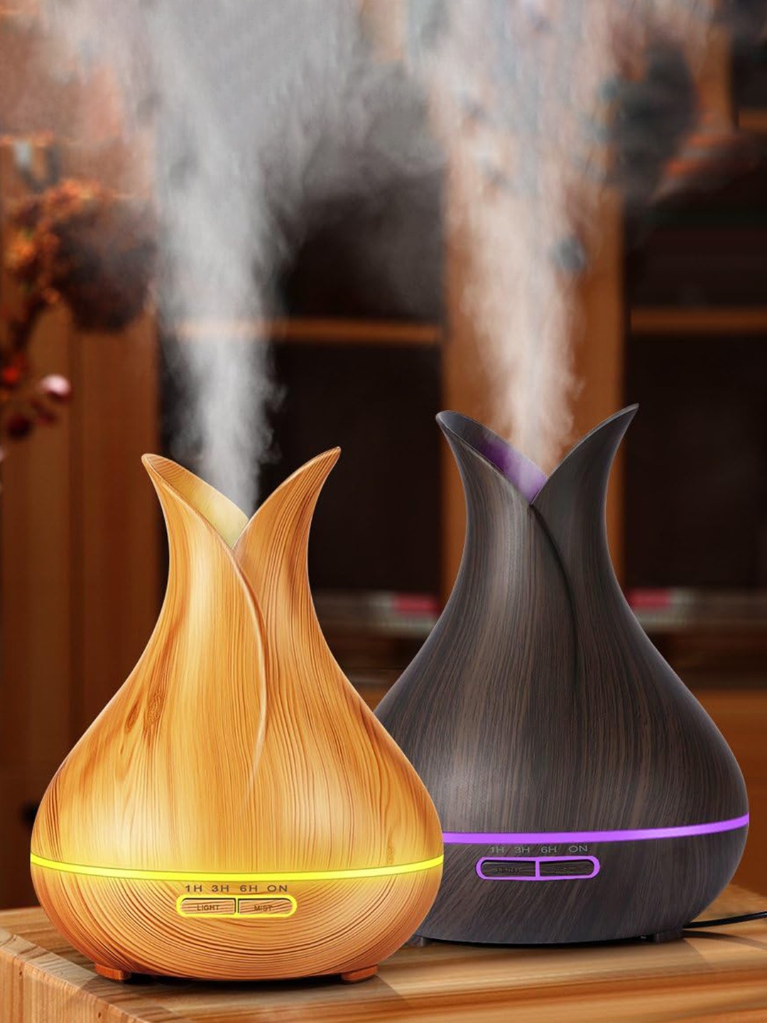 

ROSENPARQUE Brown Electric Aroma Oil Diffuser With Tea Tree Oil 550 ml