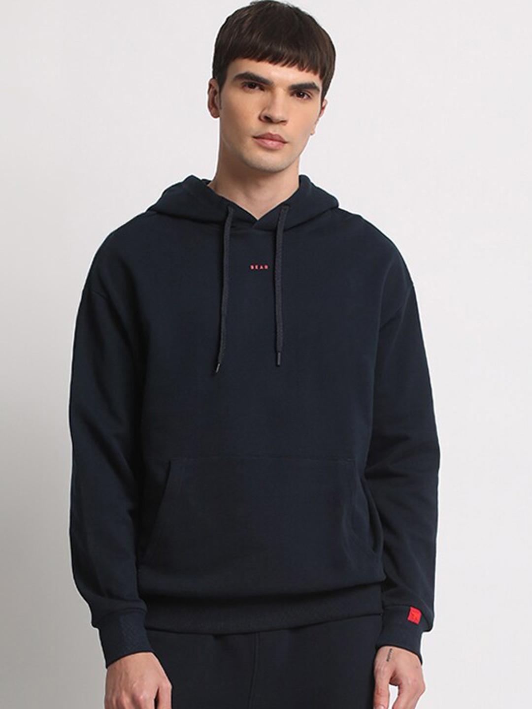 

THE BEAR HOUSE Hooded Pure Cotton Pullover, Navy blue