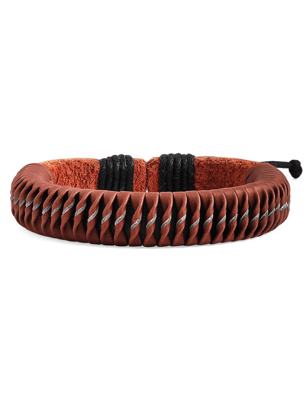 

The Roadster Lifestyle Co. Men Leather Wraparound Bracelet, Brown