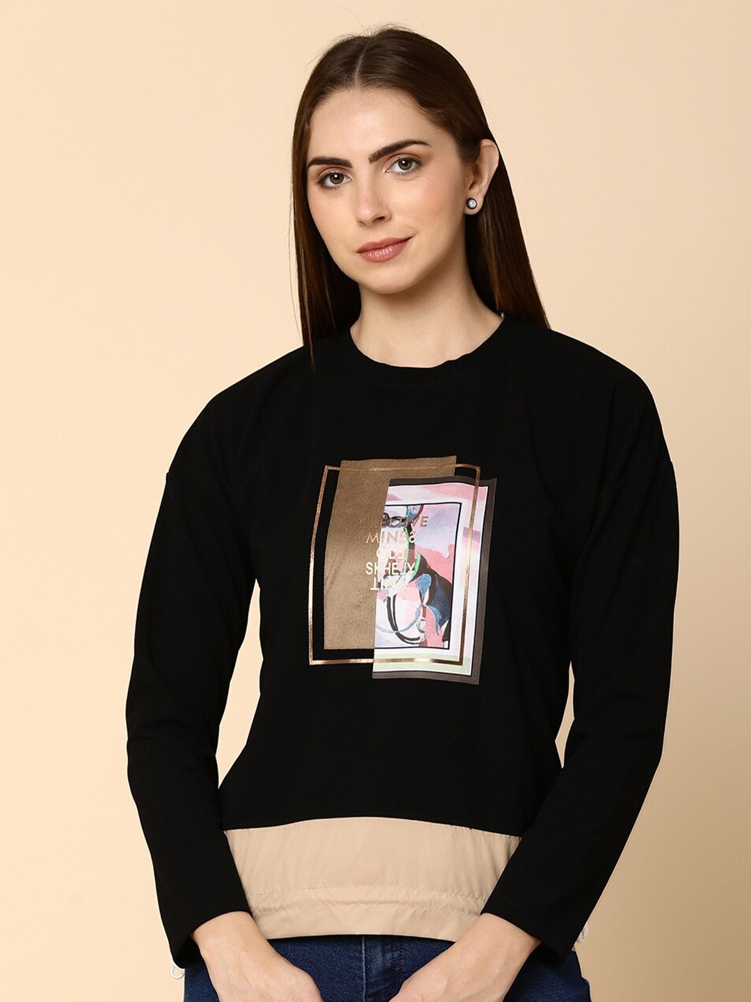 

V-Mart Graphic Printed Pullover Sweatshirt, Black