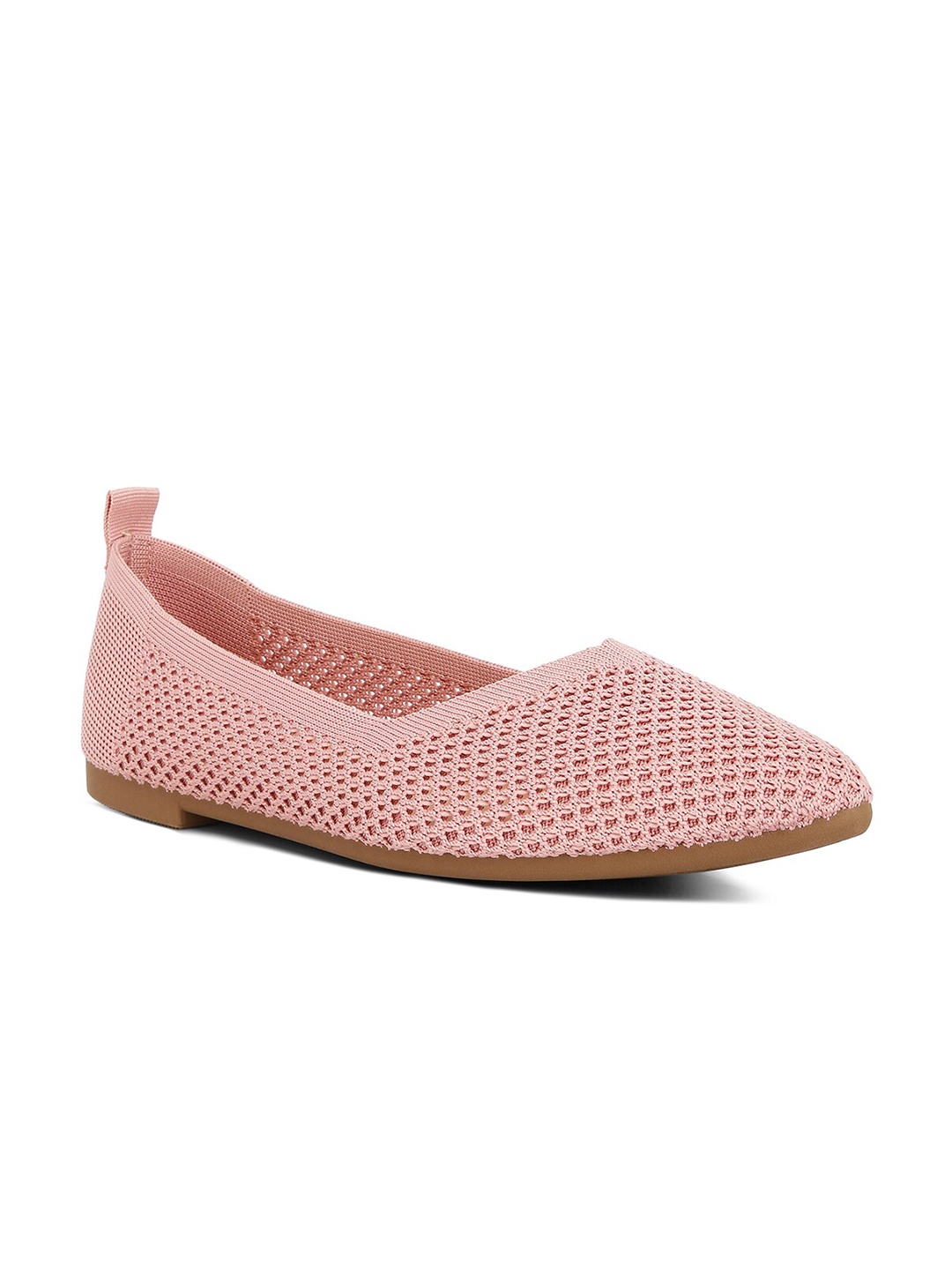 

London Rag Textured Pointed Toe Ballerinas, Pink