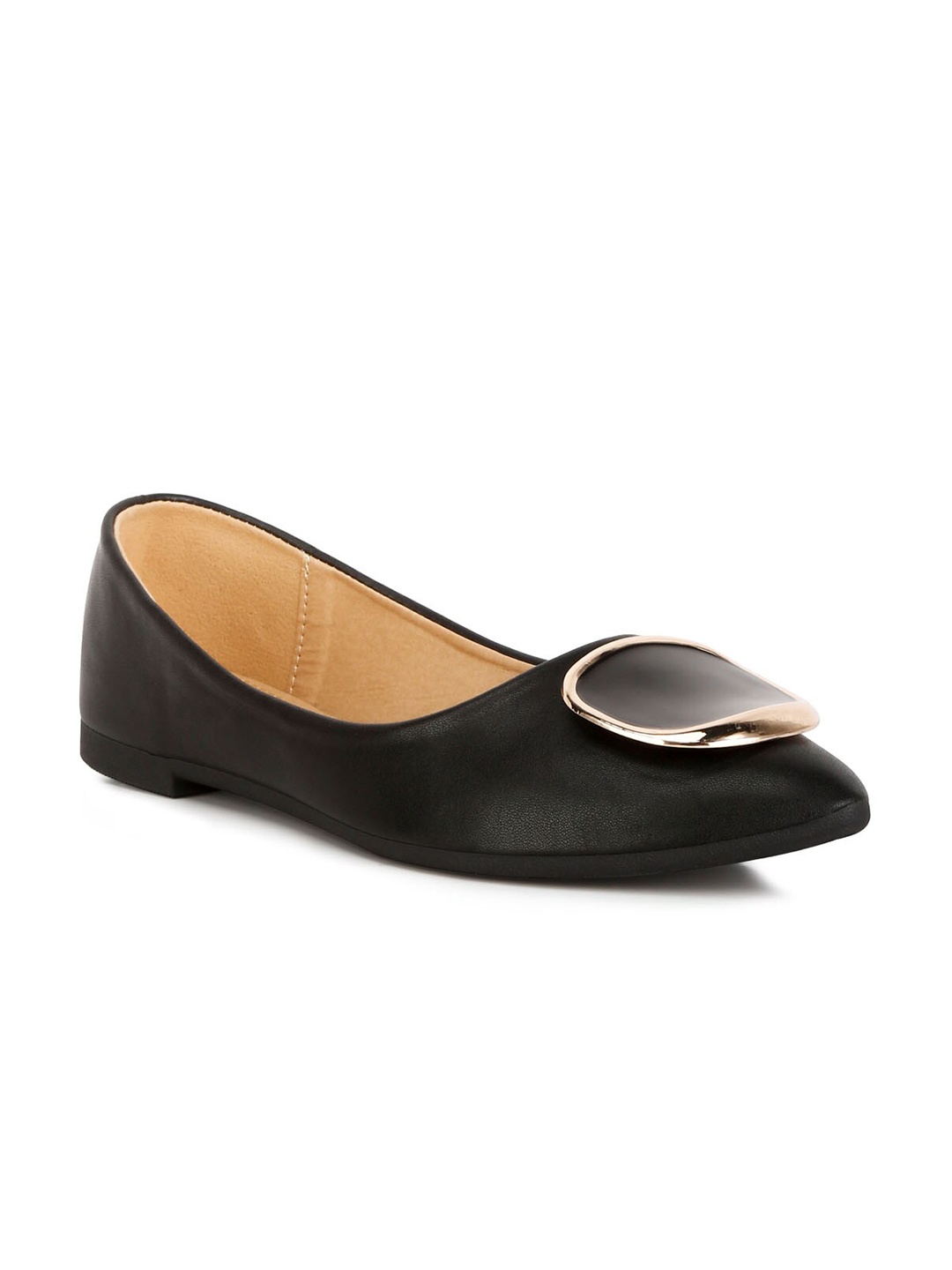 

London Rag Embellished Pointed Toe Ballerinas, Black