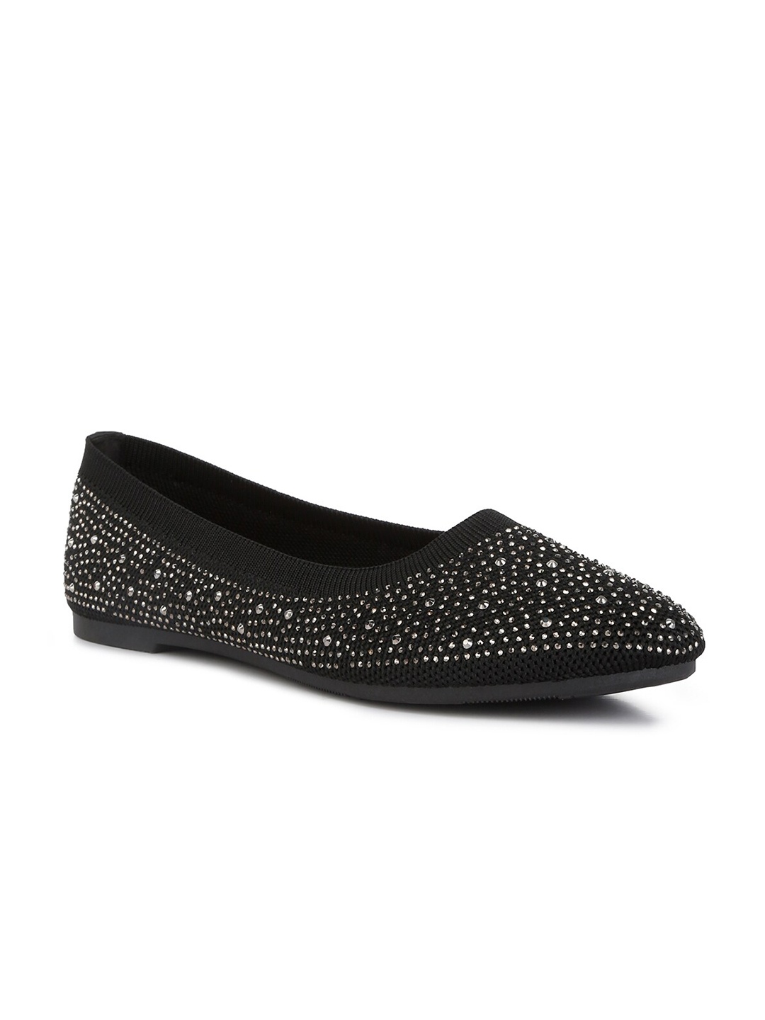 

London Rag Embellished Round Toe Ballerinas, Black