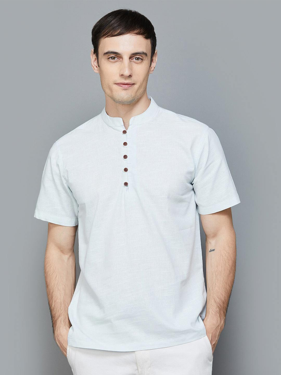 

Melange by Lifestyle Mandarin Collar Kurta, White