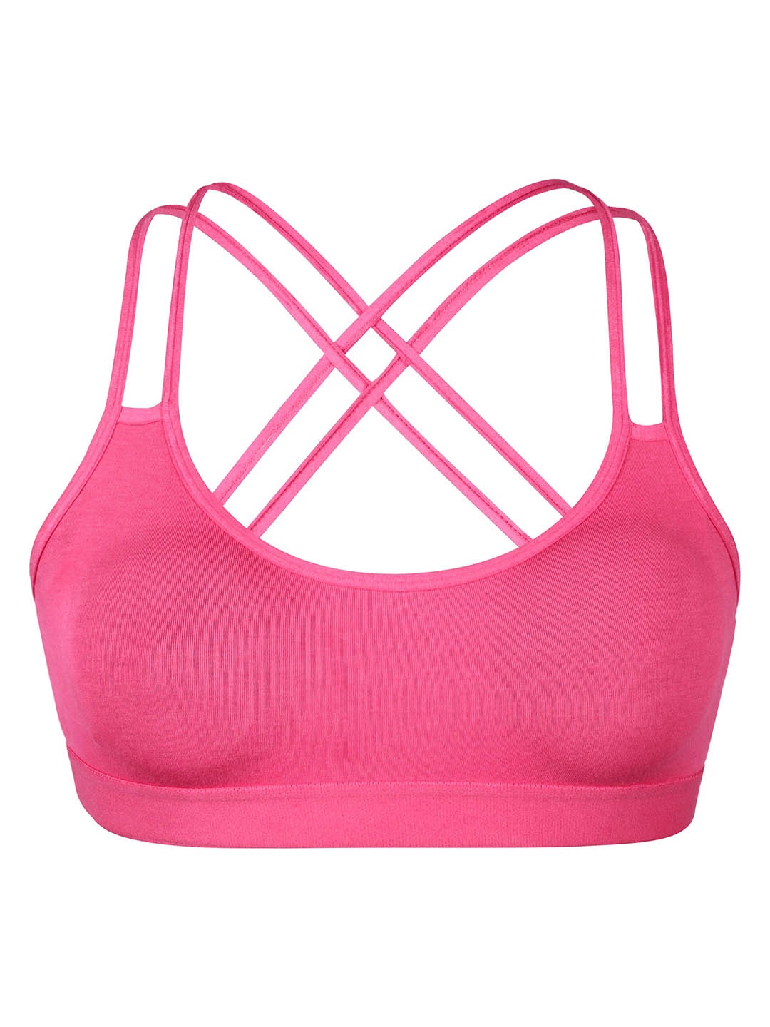 

DChica Girls Full Coverage Removable Padding Cotton Workout Bra With All Day Comfort, Pink