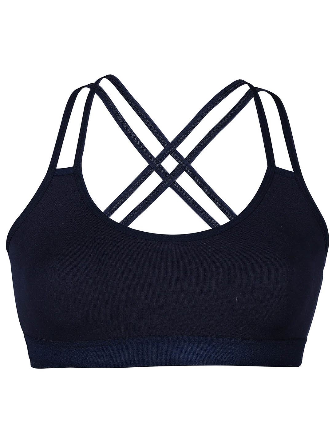 

DChica Girls Full Coverage Removable Padding Workout Bra With All Day Comfort, Navy blue