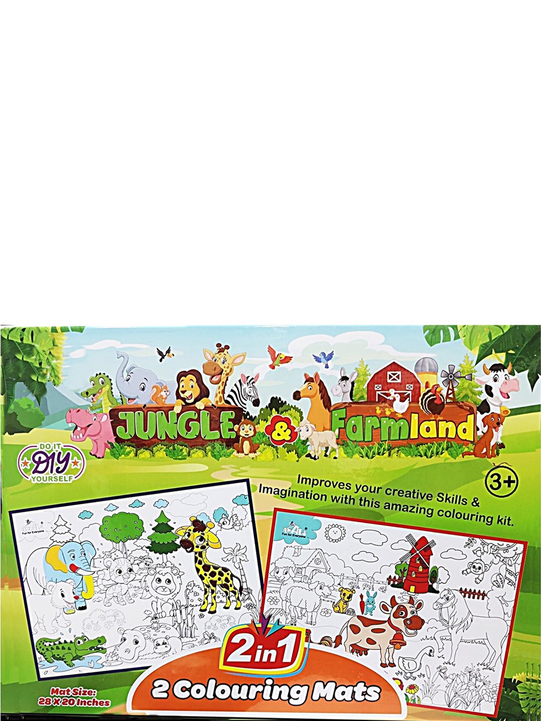 

MUREN Kids 2 Coloring Mat Washables and Reusable 12 Sketch Pen, White