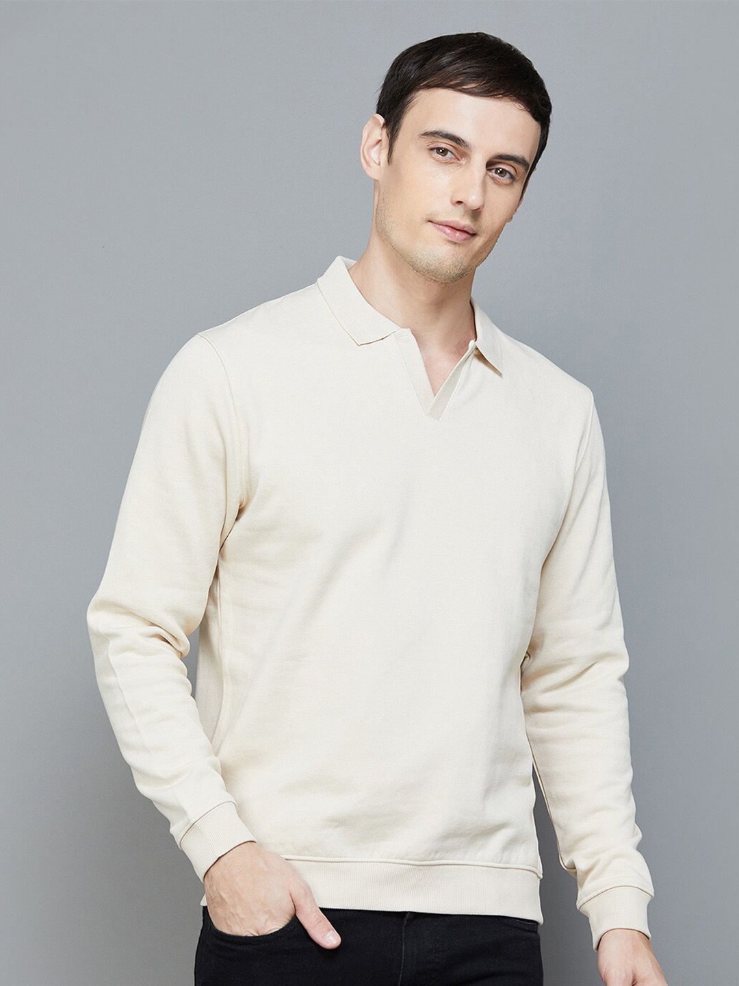 

Bossini Henley Neck Pullover, Beige