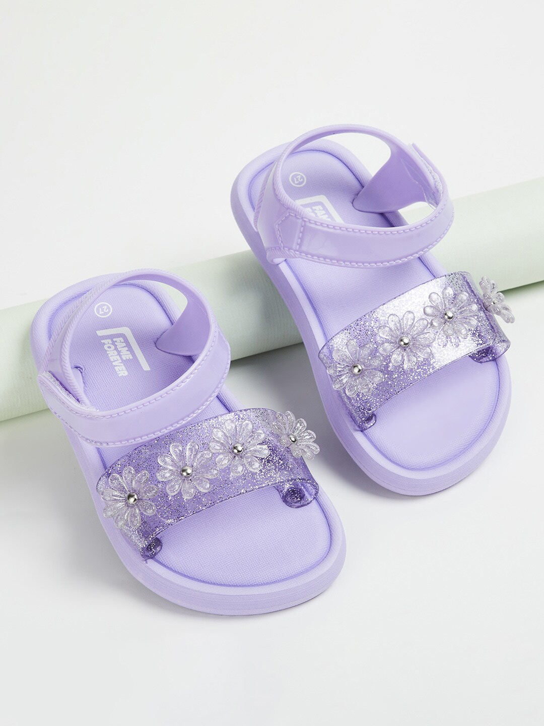 

Fame Forever by Lifestyle Girls Embellished Open Toe Flats, Purple