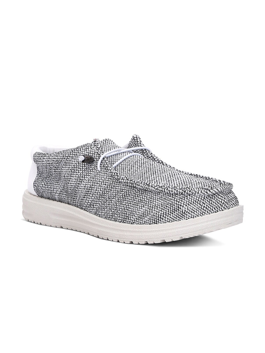 

London Rag Men Textured Round Toe Textile Sneakers, Grey