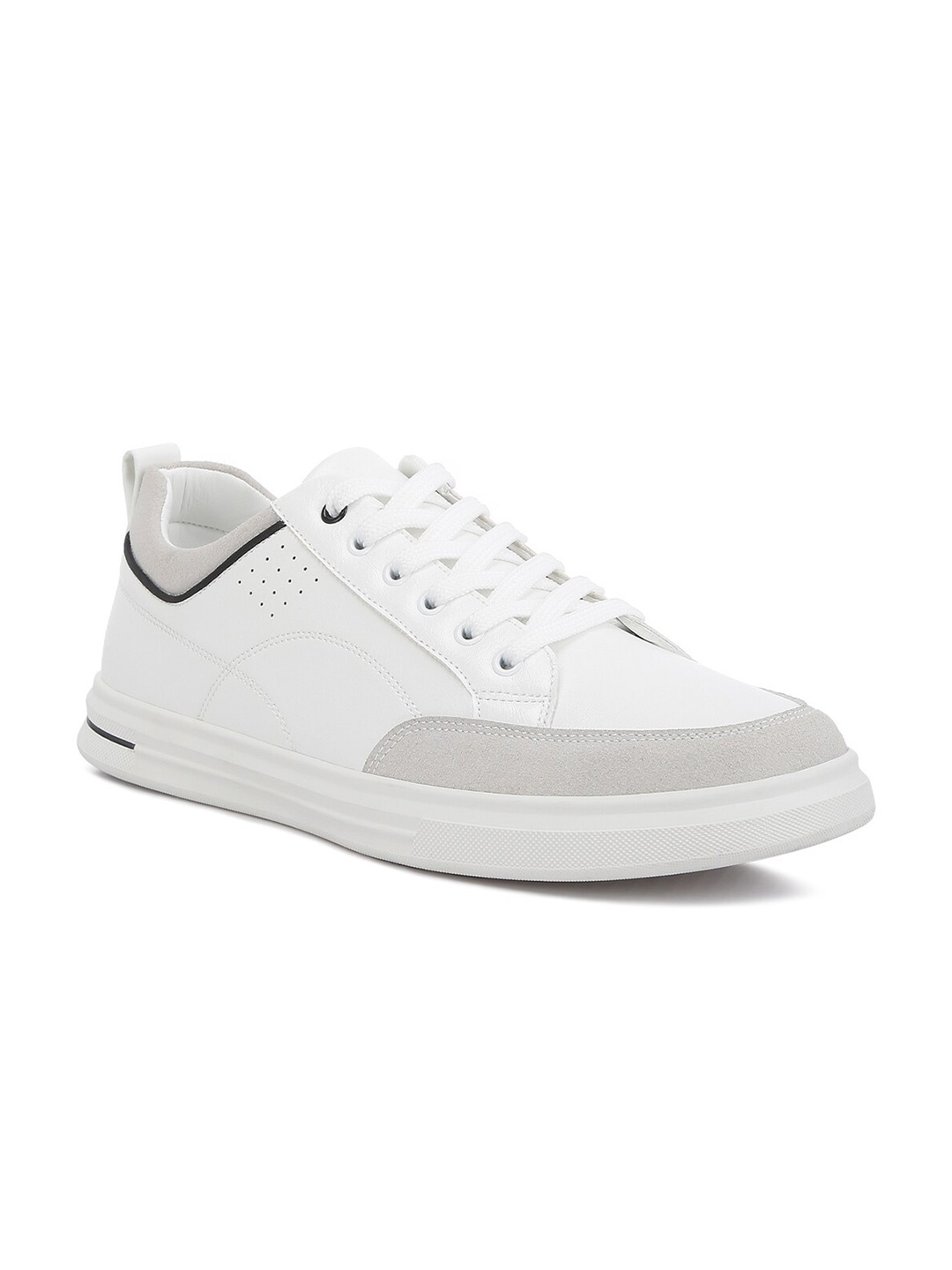 

London Rag Men Round Toe Lace-Ups Sneakers, White