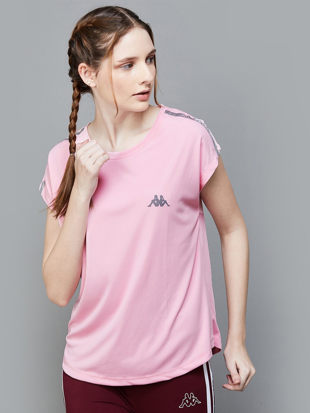 

Kappa Round Neck Regular T-shirt, Pink