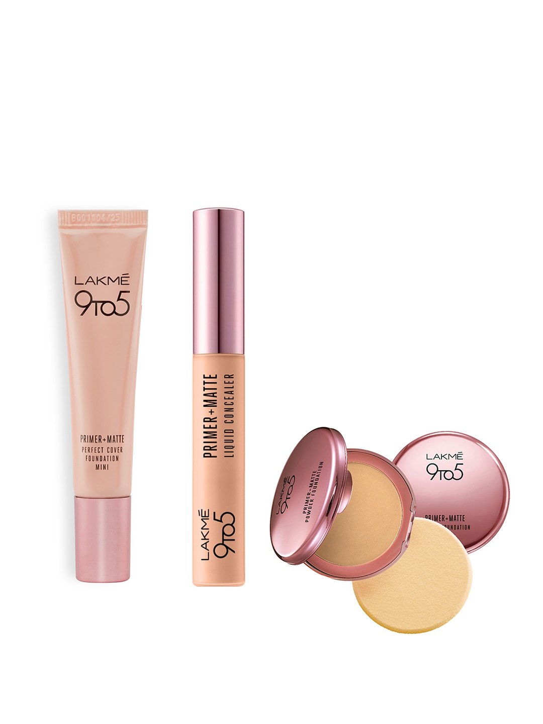

Lakme Set of 9 to 5 Primer + Matte Foundation, Concealer & Compact Powder, Beige