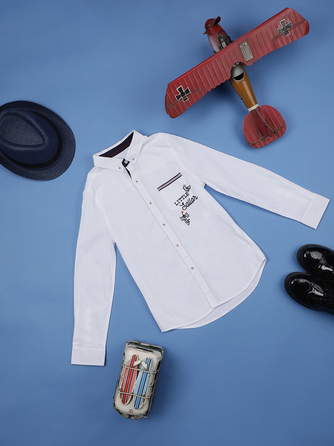 

One Friday Boys Off White Classic Opaque Casual Shirt