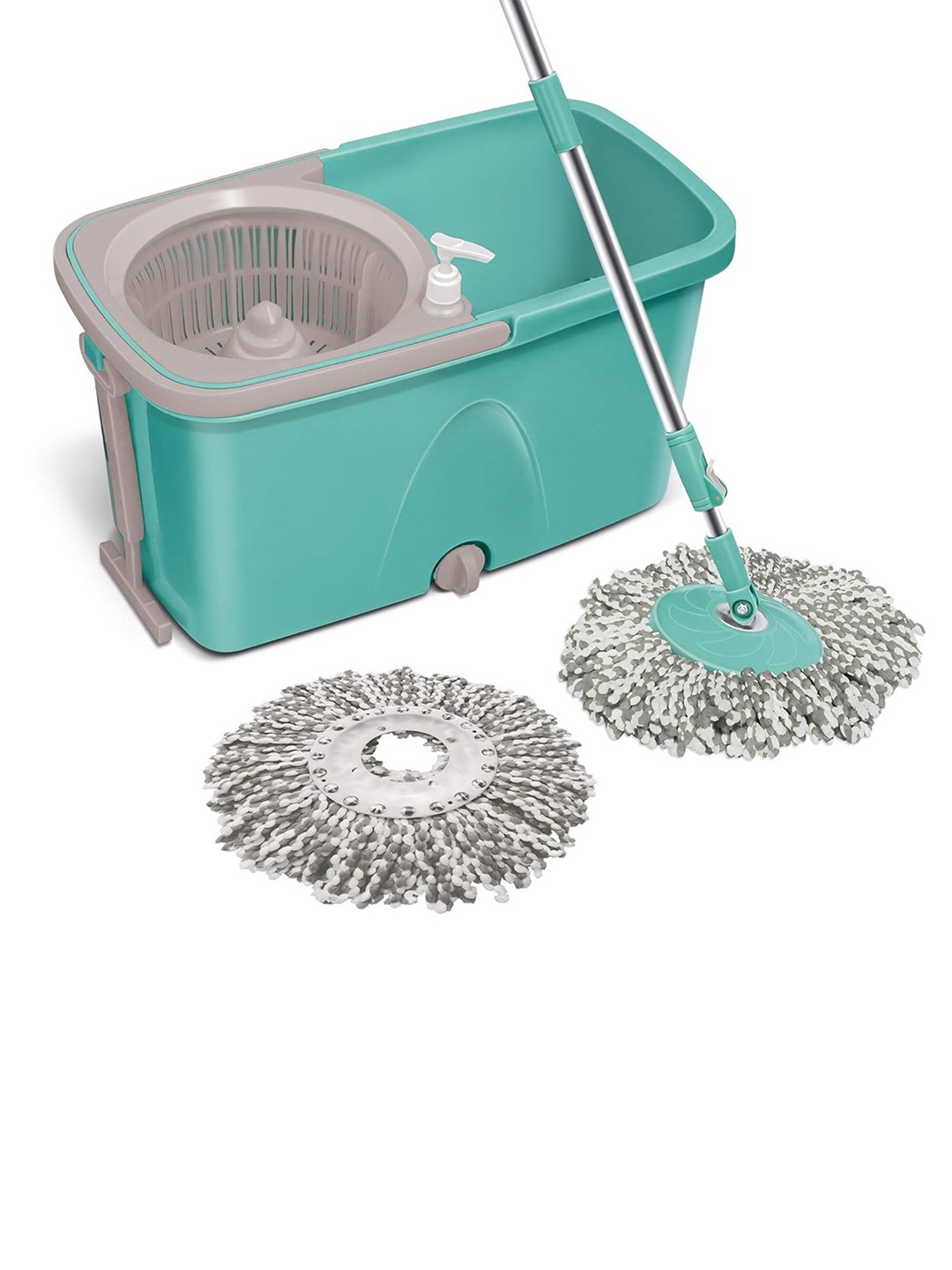 

SPOTZERO by MILTON Classic 360 Degree Easy Wheels Cleaning Spin Mop & 2 Refills & Bucket, Green