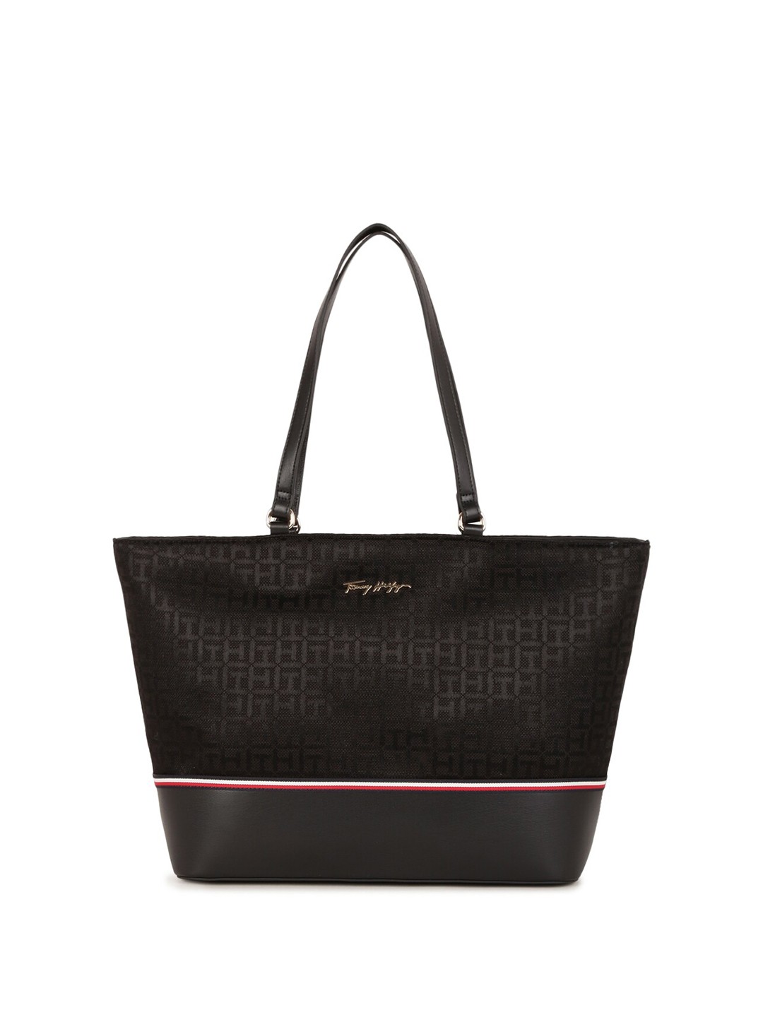 

Tommy Hilfiger Printed Structured Tote Bag, Black